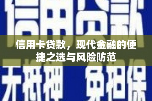 保德信用卡贷款，现代金融的便捷之选与风险防范