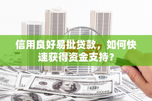 保德信用良好易批贷款，如何快速获得资金支持？