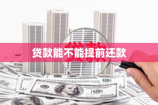 保德贷款能不能提前还款