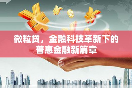 保德微粒贷，金融科技革新下的普惠金融新篇章