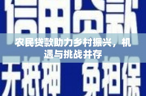 保德农民贷款助力乡村振兴，机遇与挑战并存