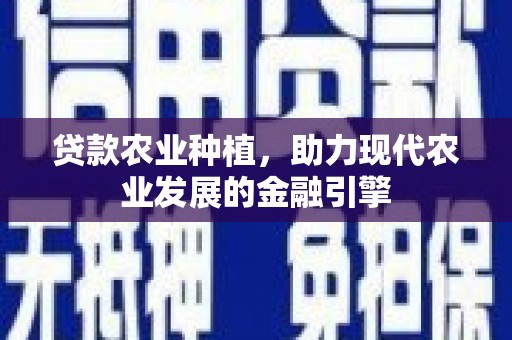 保德贷款农业种植，助力现代农业发展的金融引擎
