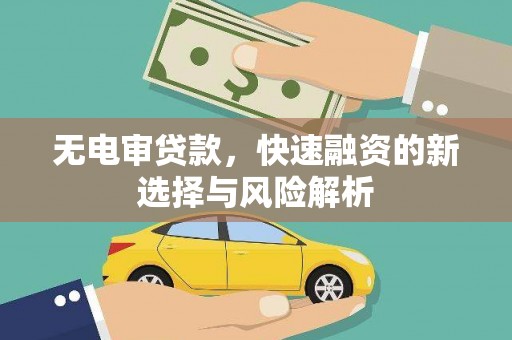 保德无电审贷款，快速融资的新选择与风险解析