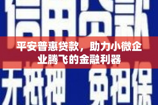 保德平安普惠贷款，助力小微企业腾飞的金融利器