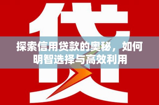 保德探索信用贷款的奥秘，如何明智选择与高效利用