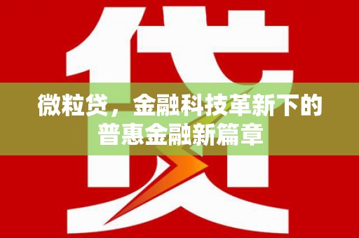 保德微粒贷，金融科技革新下的普惠金融新篇章