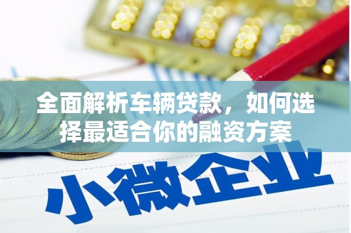 保德全面解析车辆贷款，如何选择最适合你的融资方案